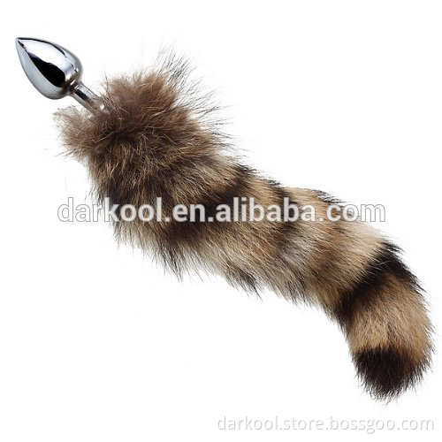 N006/Metal Sexy Fox Tail Anal Plug Sex Toys Metal Anal butt Plug tail